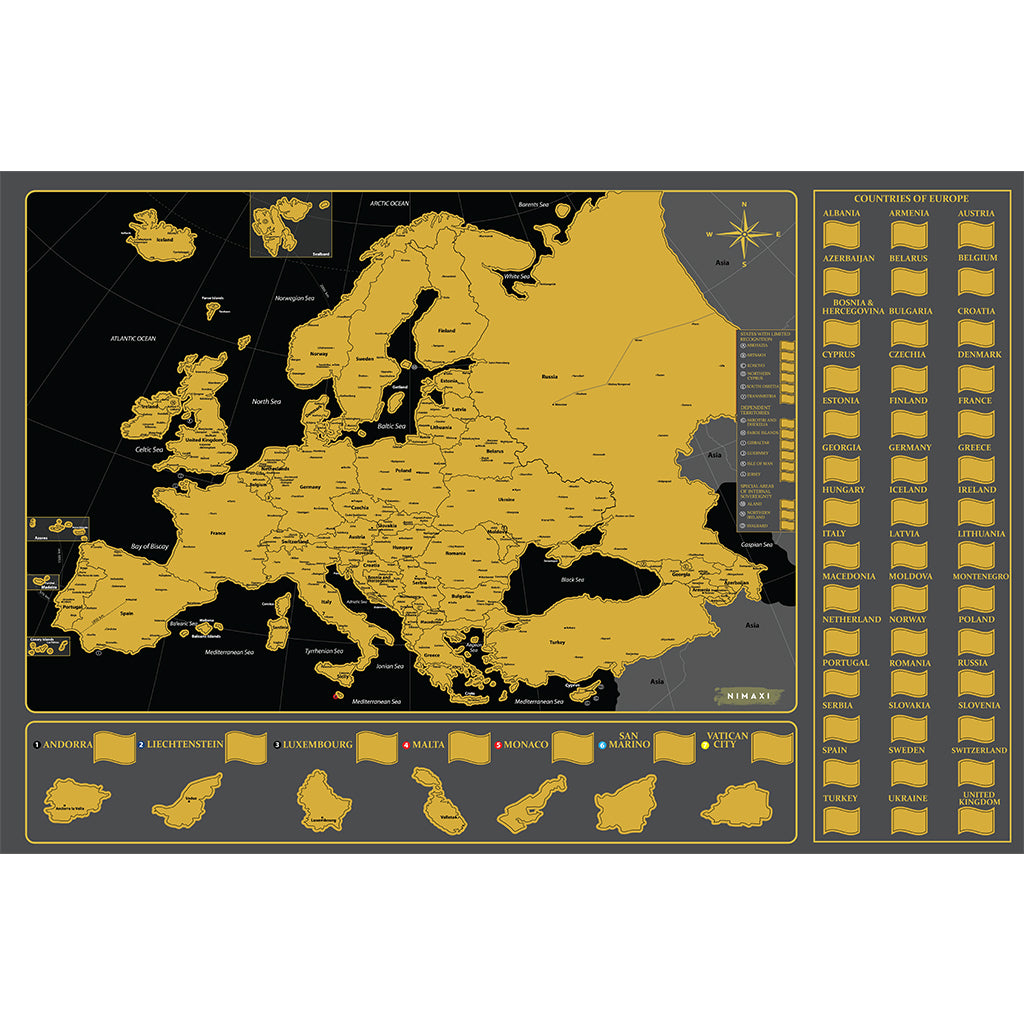 NIMAXI Rubbelkarte Europa