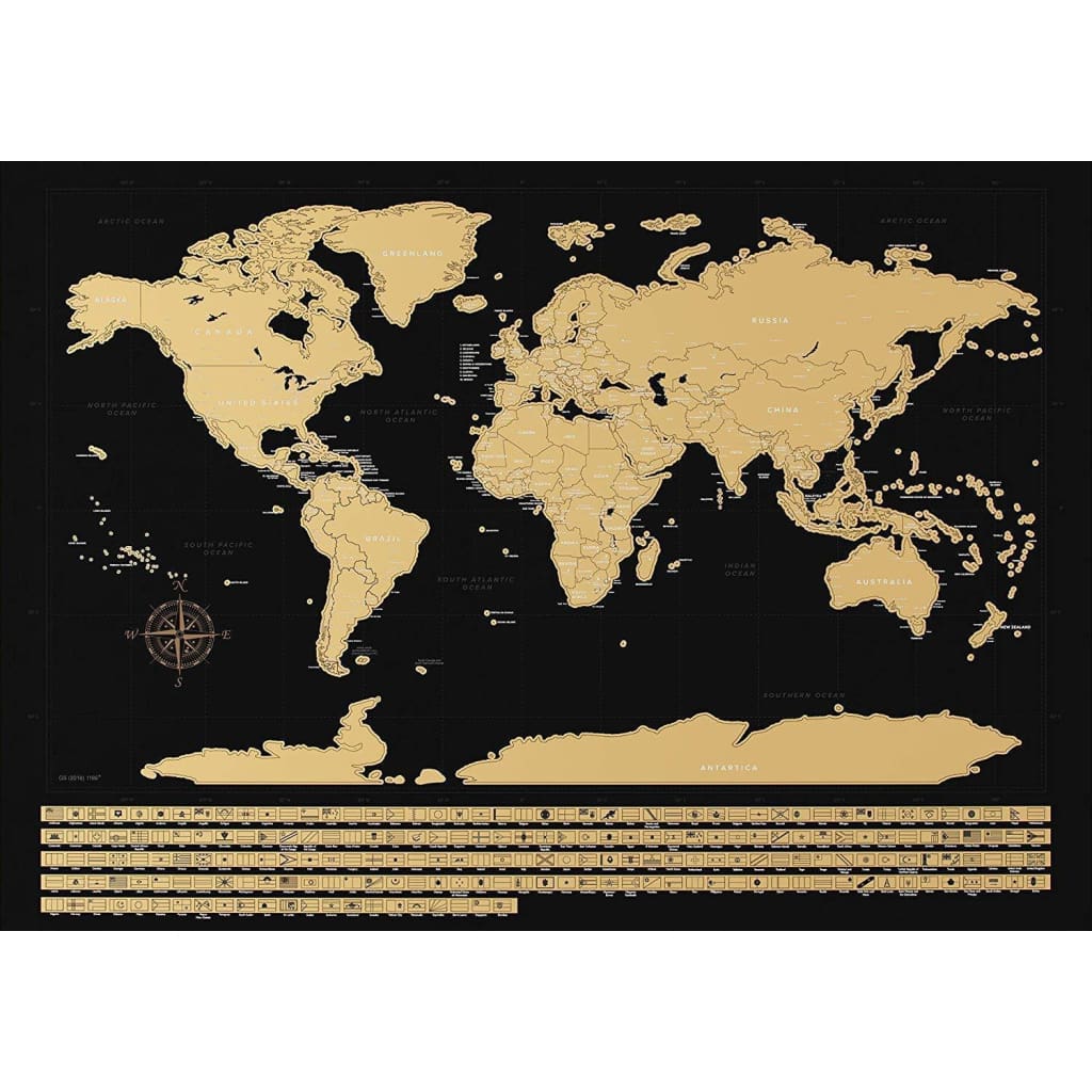 NIMAXI Weltkarte zum Rubbeln Größe 83x58 cm